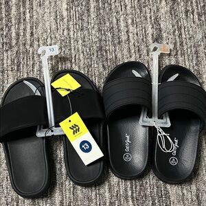 All in Motion Black Kids Slide Sandals Set Size 13